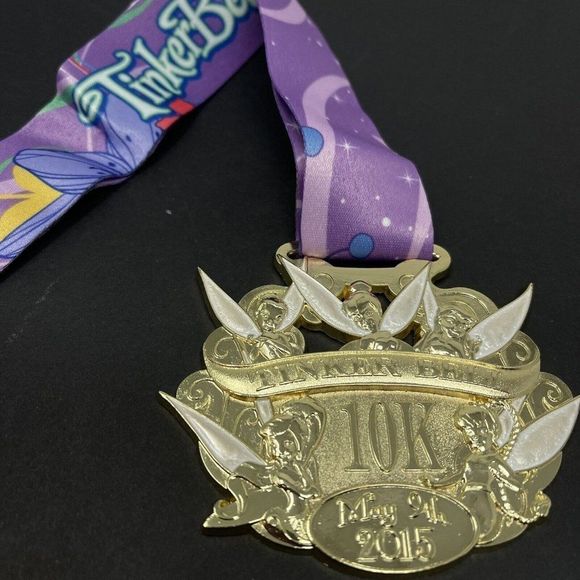 Disney Other - Tinkerbell 10k Finishers Medal 2015 Gold Disneyland Run Disney runDisney